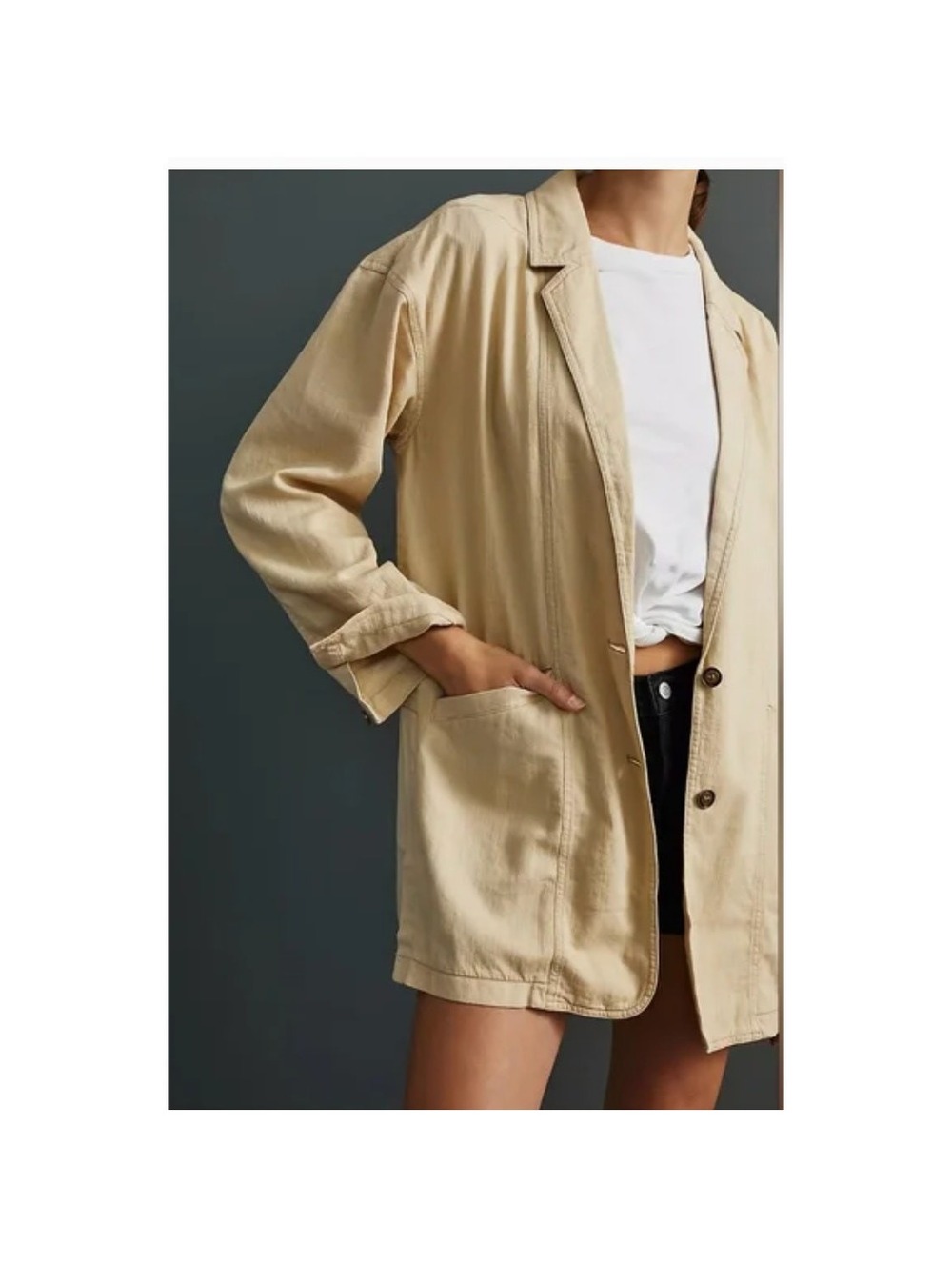 ANTHROPOLOGIE | Pilcro Linen Blend Relaxed Summer Lagenlook Oversized Blazer XL